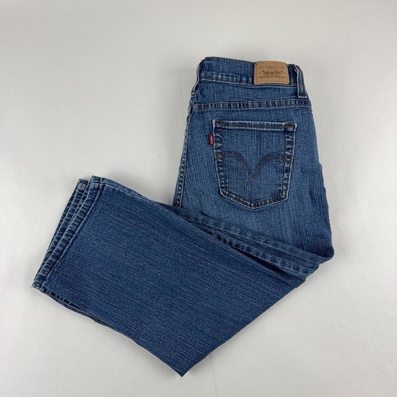 Levis Perfectly Slimming 512 Jeans Womens Crop Blue Denim - Picture 1 of 10